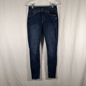 Silver Jeans Co Women's 26x29 Dark Wash Blue Denim Avery Super Skinny Cotton Bln